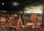 Cornelis Massijs Arrival of the Holy Family in Bethlehem oil on canvas